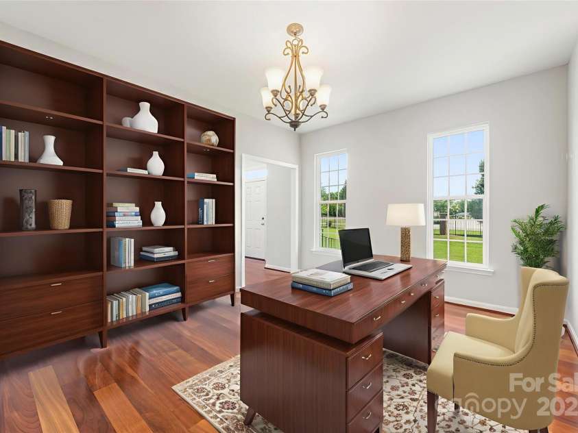 168 Harwell Road, Mooresville, NC 28117.  MLS# CAR4282323, YatesRealty ID 28807. Office on Main Level virtually staged