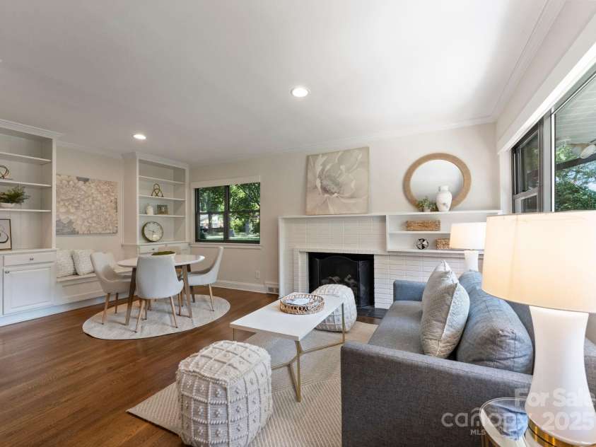 1120 Guilford Road, Charlotte, NC 28209.  MLS# CAR4284031, YatesRealty ID 28816. Living Room and Dining Area