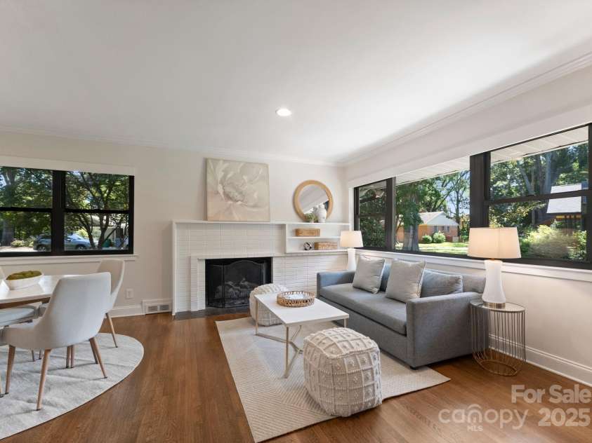 1120 Guilford Road, Charlotte, NC 28209.  MLS# CAR4284031, YatesRealty ID 28816. Living Room and Dining Area