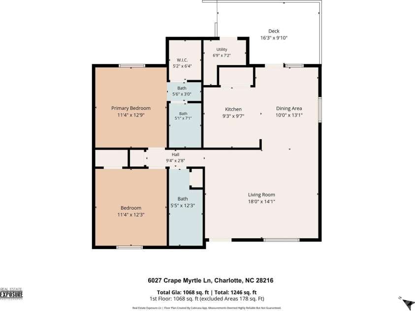 6027 Crape Myrtle Lane, Charlotte, NC 28216.  MLS# CAR4385152, YatesRealty ID 28823. 