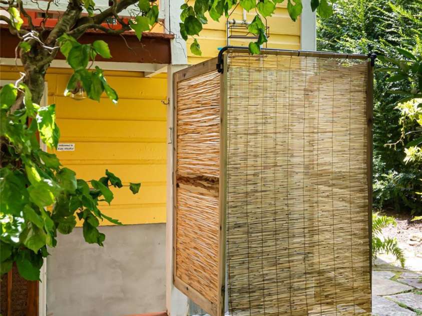 61 Elizabeth Place, Asheville, NC 28801.  MLS# CAR4213043, YatesRealty ID 2884. Enjoy a refreshing shower in the back garden!