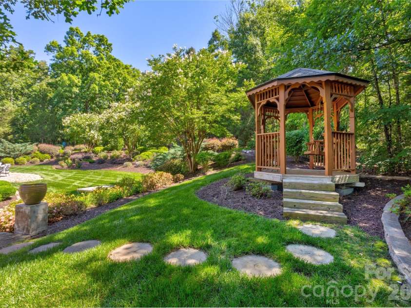 6005 Willowood Road, Kannapolis, NC 28081.  MLS# CAR4389697, YatesRealty ID 28865. Gazebo overlooking the back yard
