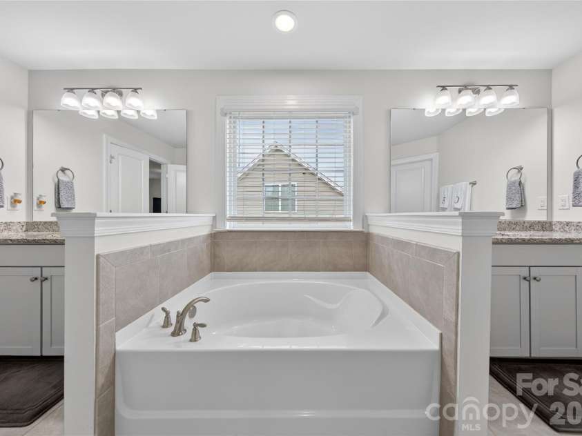 6216 Artigas Drive, Fort Mill, SC 29707.  MLS# CAR4380833, YatesRealty ID 28883. Separate Vanities & Garden Tub