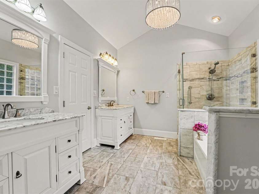 1320 Mill Race Lane, Matthews, NC 28104.  MLS# CAR4384297, YatesRealty ID 28900. Primary Bathroom