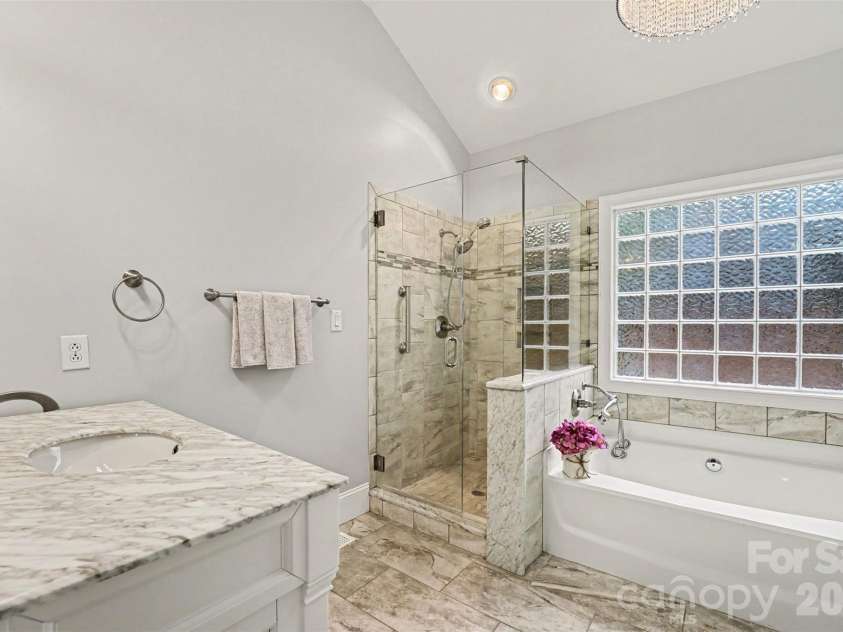 1320 Mill Race Lane, Matthews, NC 28104.  MLS# CAR4384297, YatesRealty ID 28900. Primary Bathroom