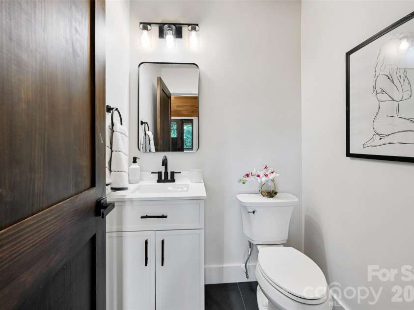 142 Gillespie Circle, Brevard, NC 28712.  MLS# CAR4273083, YatesRealty ID 2891. Main Level Half Bath