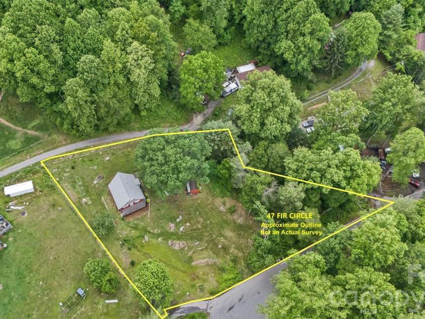 47 Fir Circle, Canton, NC 28716.  MLS# CAR4385612, YatesRealty ID 28936. Aerial