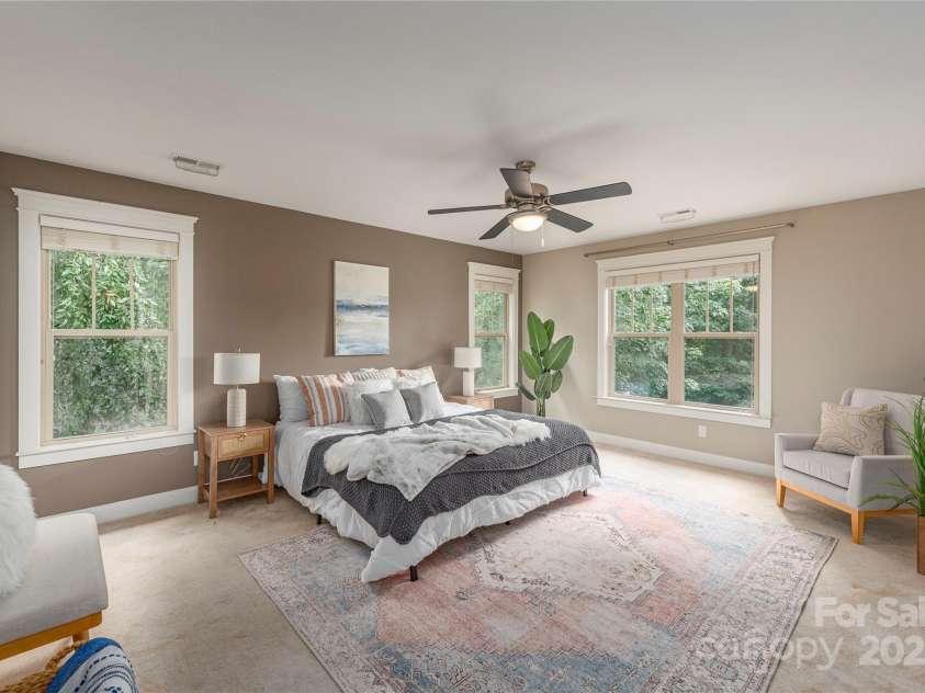 112 Mountain Drive, Biltmore Lake, NC 28715.  MLS# CAR4278930, YatesRealty ID 28972. Generously sized primary bedroom