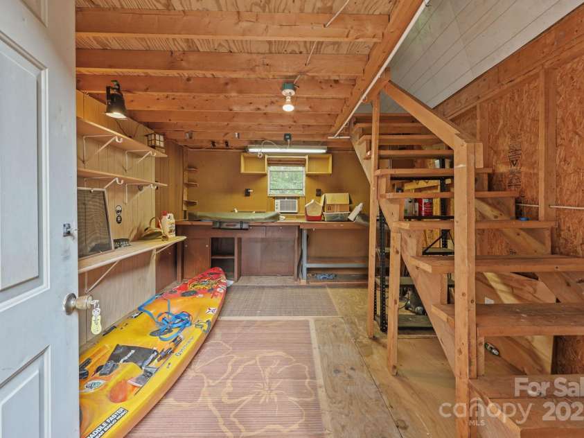 124 Stoneybrook Road, Salisbury, NC 28147.  MLS# CAR4282890, YatesRealty ID 29060. Inside of Two Story Storage Building