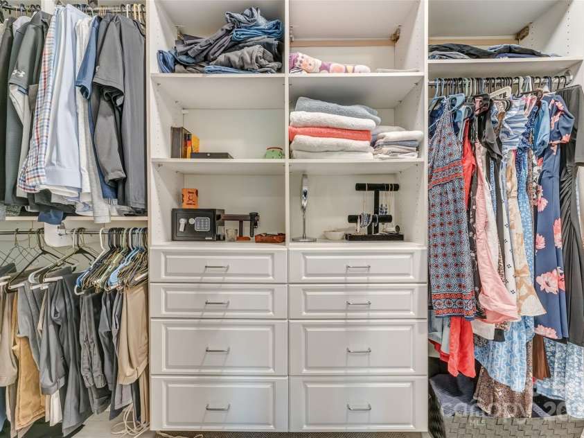 230 Fairway Falls Road, Mills River, NC 28759.  MLS# CAR4256641, YatesRealty ID 29061. Spacious Primary Closet with custom built-ins