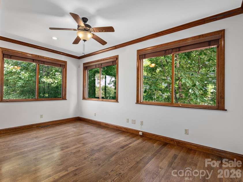 248 Wisdom Cove Road, Flat Rock, NC 28731.  MLS# CAR4413753, YatesRealty ID 29067. Main Level Office w/original wood floors.