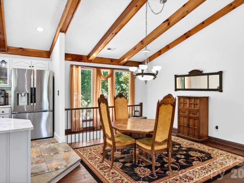 43 Charles Marlowe Drive, Fairview, NC 28730.  MLS# CAR4385183, YatesRealty ID 29070. Current dining space, let's head down the stairs...
