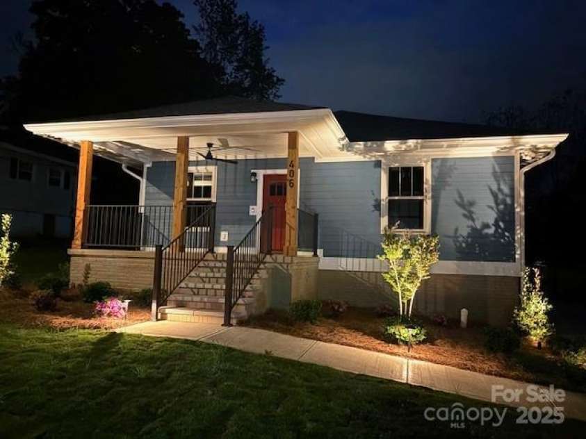 406 Williamson Street, Fort Mill, SC 29715.  MLS# CAR4242918, YatesRealty ID 29072. Nighttime with lighting package