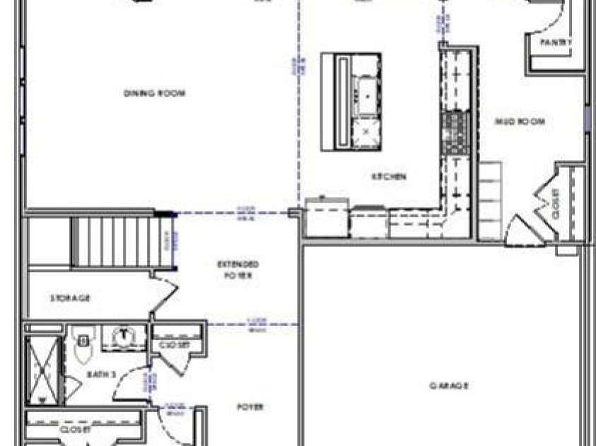 4812 Glen Stripe Drive, Indian Trail, NC 28079.  MLS# CAR4243194, YatesRealty ID 29091. 1st Floor Floorplan