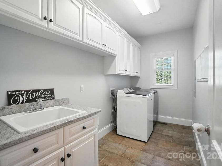 3864 French Fields Lane, Harrisburg, NC 28075.  MLS# CAR4280108, YatesRealty ID 29095. Laundry with Sink and Storage