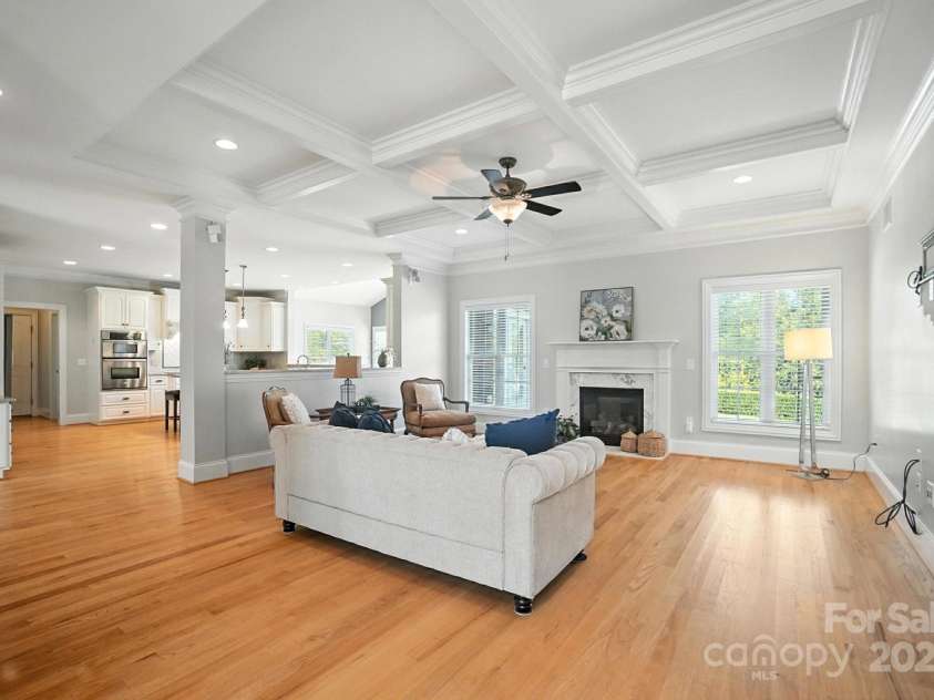 3864 French Fields Lane, Harrisburg, NC 28075.  MLS# CAR4280108, YatesRealty ID 29095. Open Living Area with Coffered Ceiling