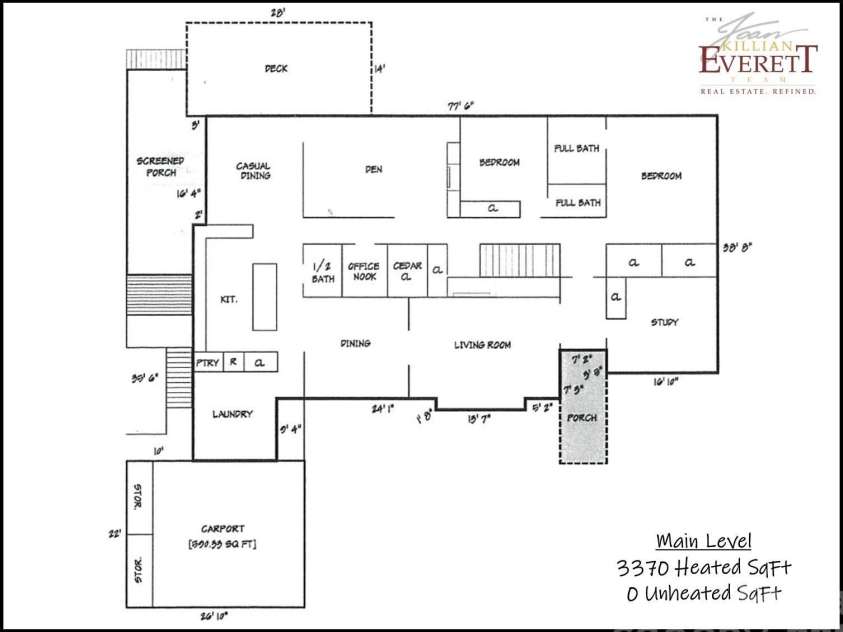 1811 5th Street, Hickory, NC 28601.  MLS# CAR4387269, YatesRealty ID 29097. Floor Plan Main Level