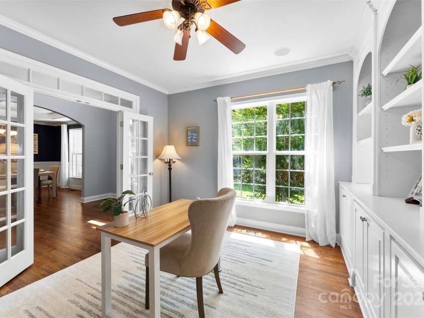 6300 Latta Springs Circle, Huntersville, NC 28078.  MLS# CAR4260746, YatesRealty ID 29101. Beautiful French doors lead to office