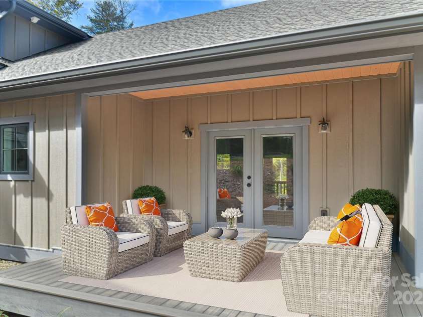 48 Crossings Circle, Fairview, NC 28730.  MLS# CAR4312919, YatesRealty ID 2911. Rear Deck