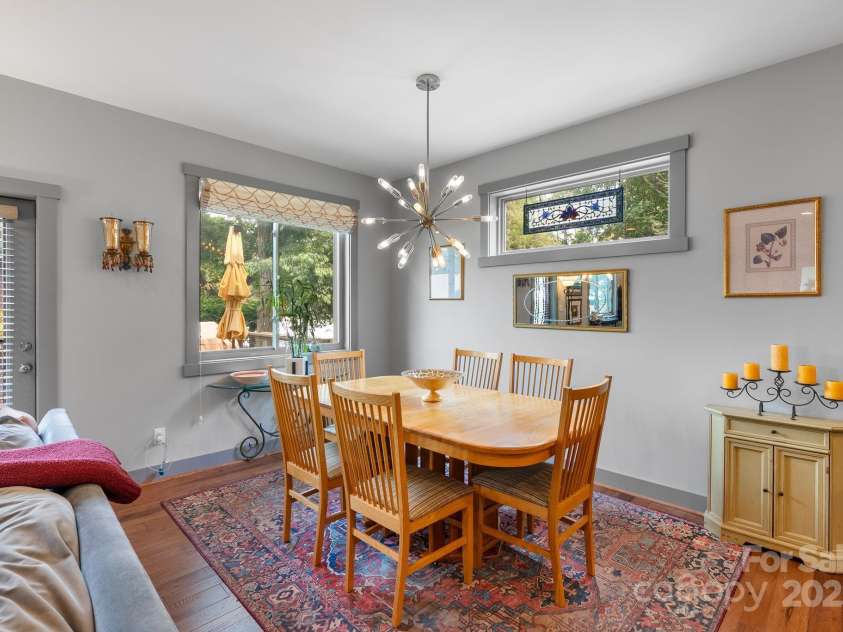 37 Bryant Street, Asheville, NC 28806.  MLS# CAR4332306, YatesRealty ID 29119. Dining Area with Modern Fixture