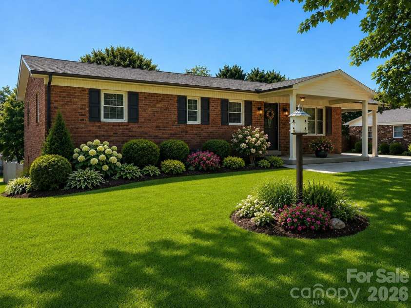620 Central Street, Hudson, NC 28638.  MLS# CAR4387172, YatesRealty ID 29144. A-1 enhanced with landscaping added