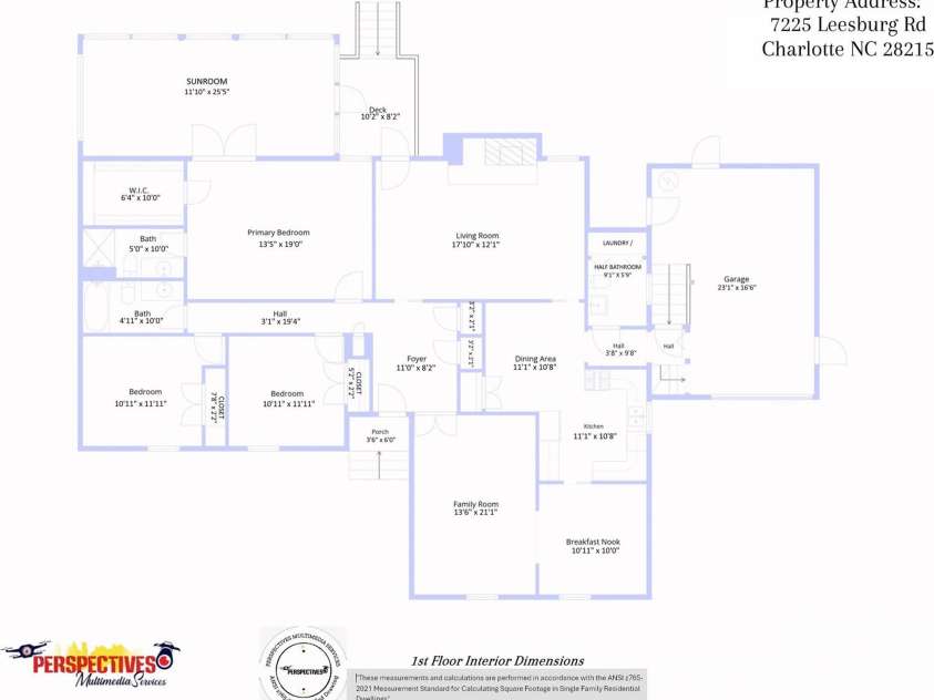 7225 Leesburg Road, Charlotte, NC 28215.  MLS# CAR4389334, YatesRealty ID 29158. Main Level Floorplan