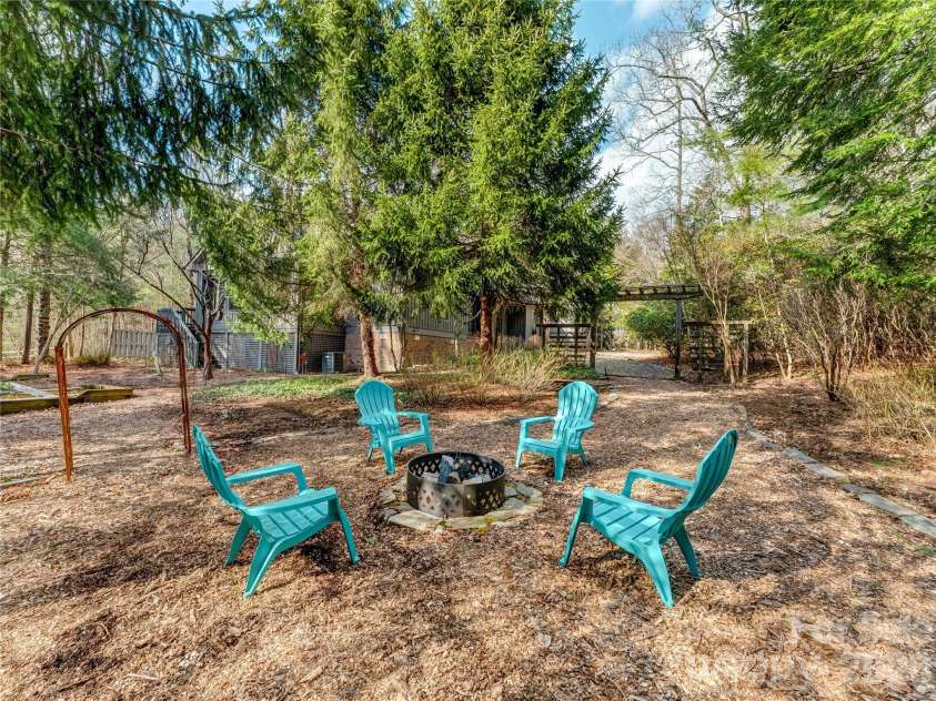 203 Heathcote Road, Hendersonville, NC 28791.  MLS# CAR4350178, YatesRealty ID 2916. Firepit
