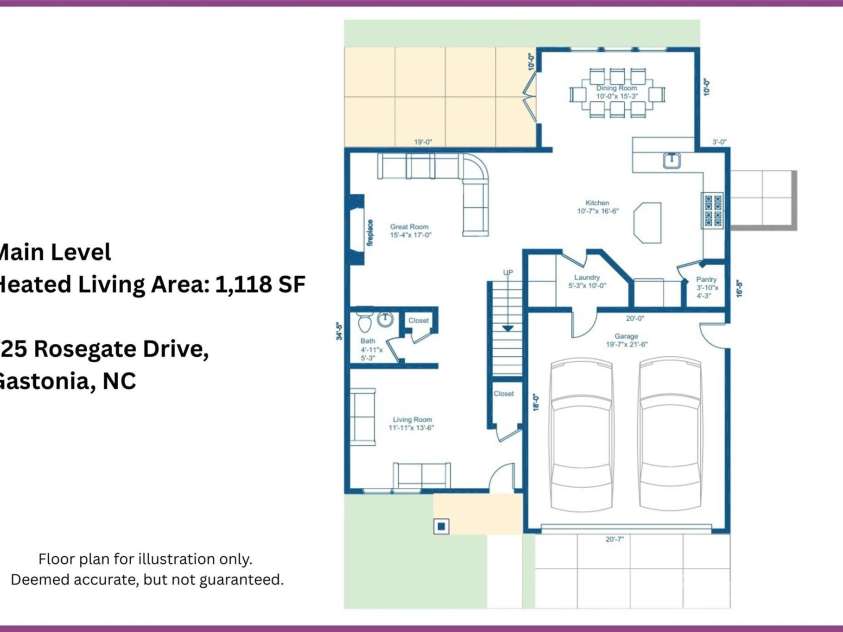 725 Rosegate Drive, Gastonia, NC 28056.  MLS# CAR4279546, YatesRealty ID 29160. 