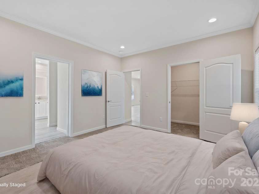 1663 Williamson Creek Road, Pisgah Forest, NC 28768.  MLS# CAR4194692, YatesRealty ID 29168. Virtually staged primary bedroom