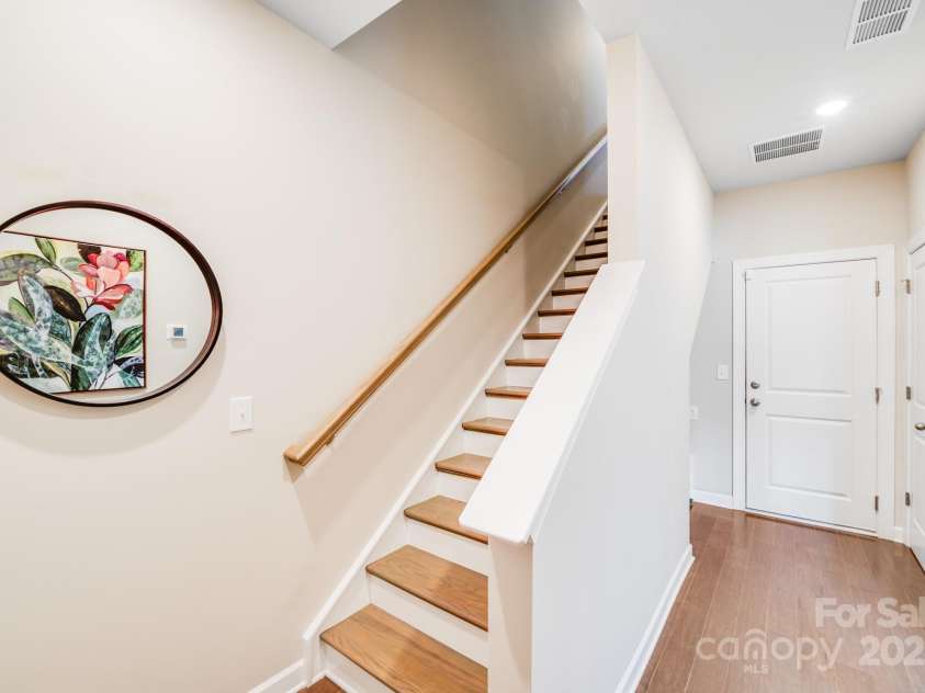 3738 Memorial Parkway, Charlotte, NC 28278.  MLS# CAR4276646, YatesRealty ID 29195. Wooden Staircase