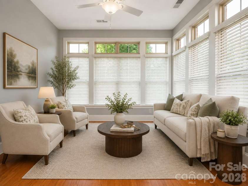 4534 Ideal Way, Harrisburg, NC 28075.  MLS# CAR4377645, YatesRealty ID 29209. Virtually staged sunroom