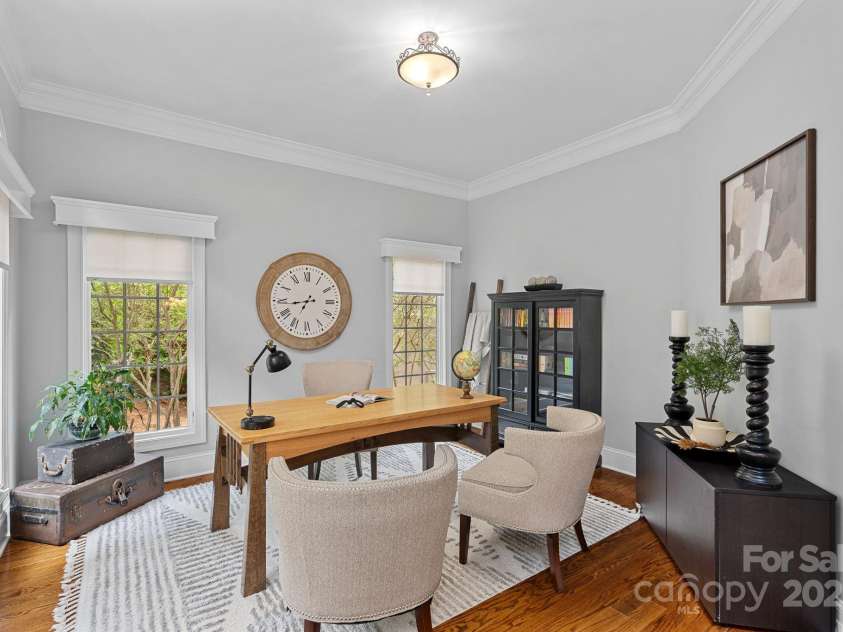 1305 Anniston Place, Wesley Chapel, NC 28079.  MLS# CAR4250299, YatesRealty ID 29238. Private office with French doors on Main