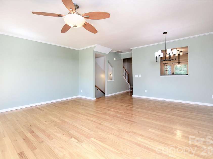 14556 Reese Boulevard, Huntersville, NC 28078.  MLS# CAR4380745, YatesRealty ID 29278. Very Spacious Living Room & Dining area with new Light Fixtures.