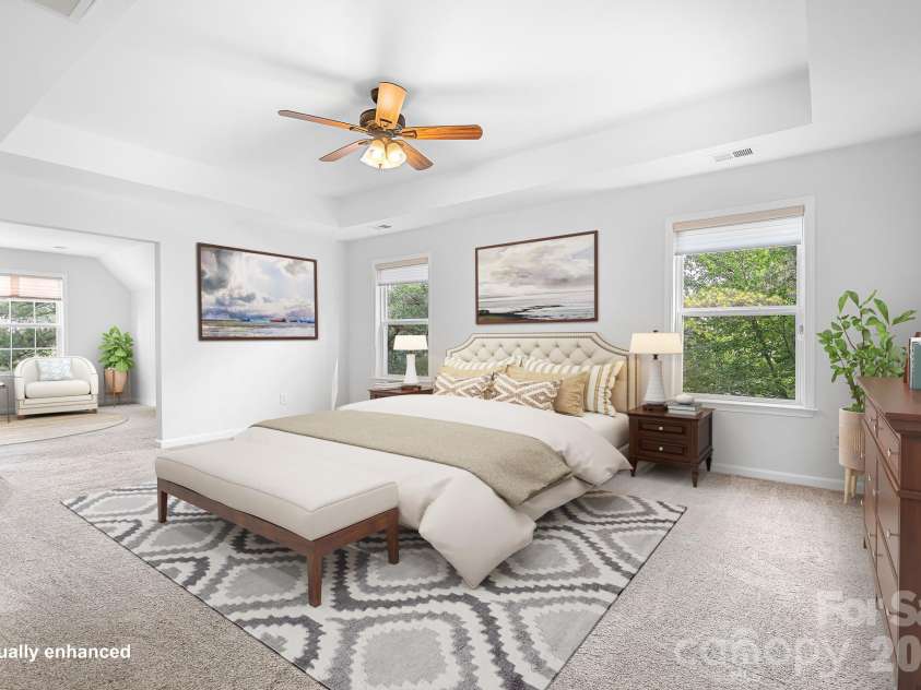 269 Montibello Drive, Mooresville, NC 28117.  MLS# CAR4392025, YatesRealty ID 29334. Virtually Staged Primary Bedroom