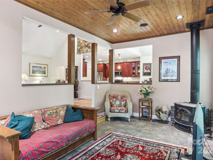 398 Falling Leaves Lane, Hendersonville, NC 28792.  MLS# CAR4267350, YatesRealty ID 29335. Defiant model - Vermont gasting wood burning stove