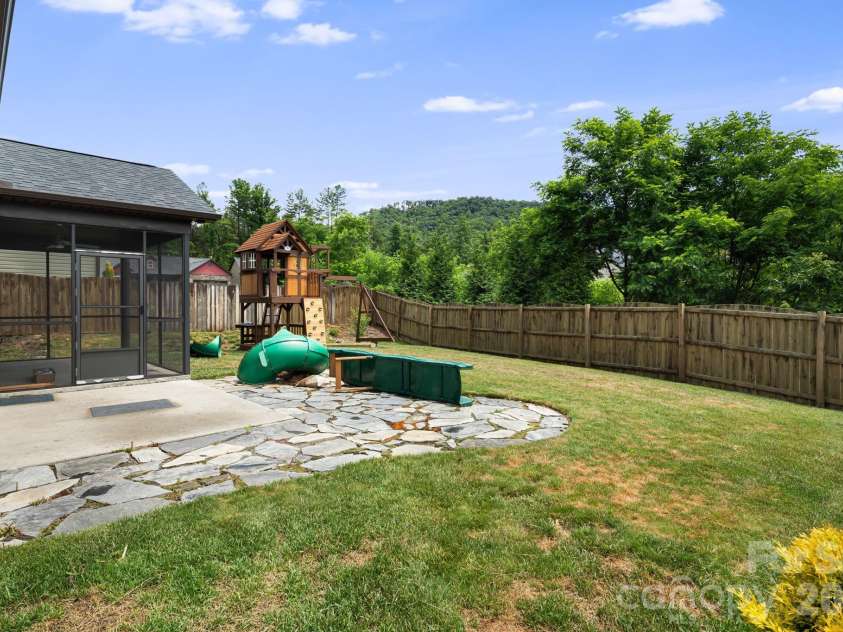 190 Water Leaf Drive, Weaverville, NC 28787.  MLS# CAR4387080, YatesRealty ID 29346. Low maintenance yard. Play set doesn't convey, but available.