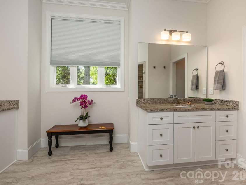 123 Lakefront Drive, Mooresville, NC 28117.  MLS# CAR4368701, YatesRealty ID 29365. Fully tiled main bathroom with double vanities.