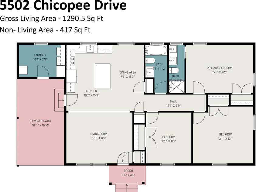 5502 Chicopee Drive, Mint Hill, NC 28227.  MLS# CAR4351670, YatesRealty ID 29367. 