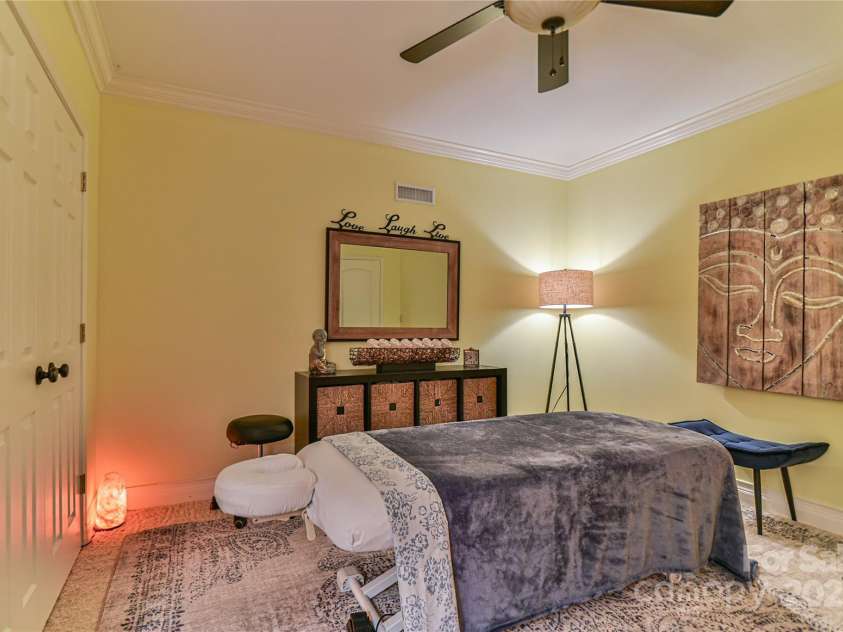 110 Michael Court, Leicester, NC 28748.  MLS# CAR4283846, YatesRealty ID 29373. Room downstairs not supported by the 3 bedroom septic with only one form of ingress and egress. Makes for a perfect studio, office, workout space.