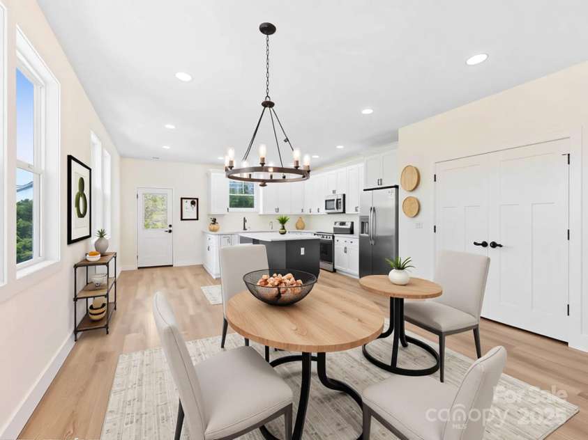 169 Vineyard Village Drive, Old Fort, NC 28762.  MLS# CAR4268925, YatesRealty ID 29376. Virtually staged dining room kitchen