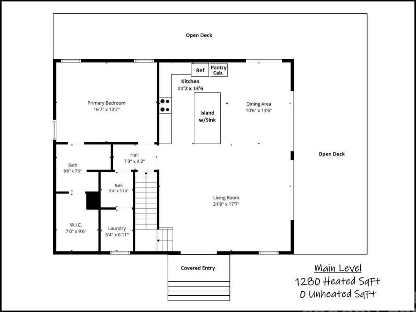 8788 Donald Barrier Street, Newland, NC 28657.  MLS# CAR4389423, YatesRealty ID 29382. Floor Plan Main Level
