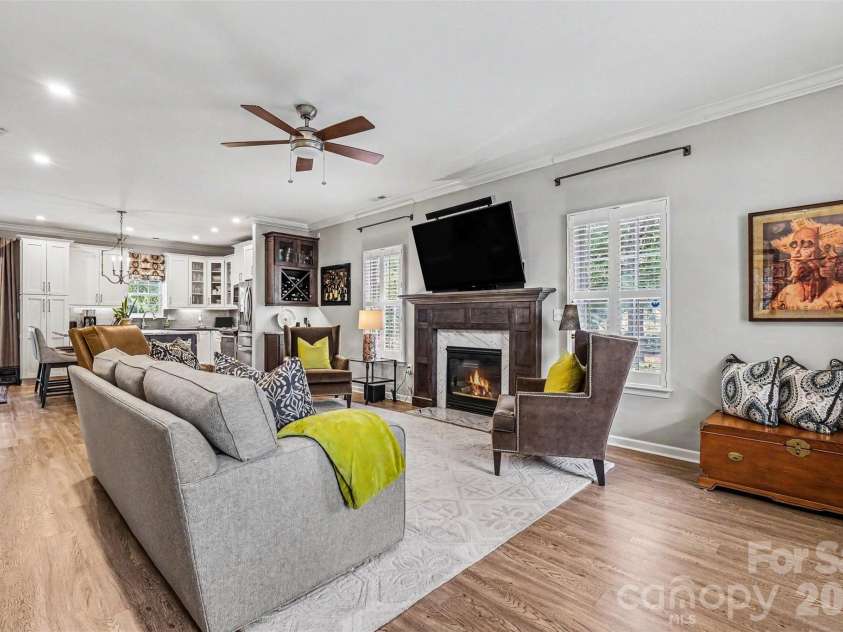 5520 Lemley Road, Concord, NC 28027.  MLS# CAR4388322, YatesRealty ID 29421. Living room open to kitchen