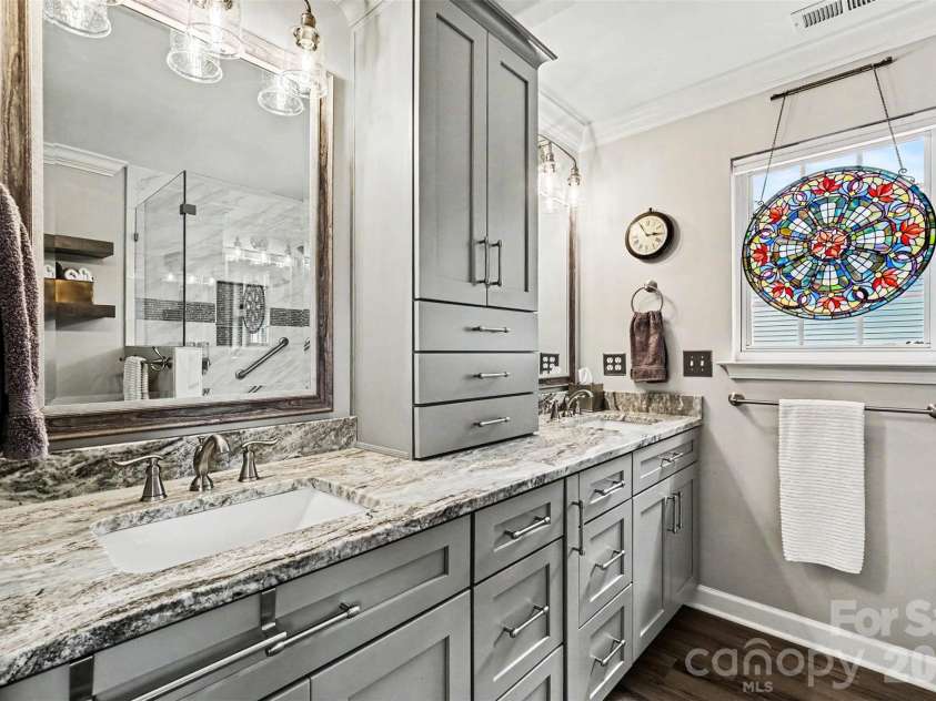 5520 Lemley Road, Concord, NC 28027.  MLS# CAR4388322, YatesRealty ID 29421. Primary bath with dual sinks