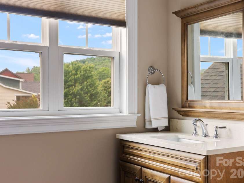 22 Asher Lane, Arden, NC 28704.  MLS# CAR4380408, YatesRealty ID 29433. Views from the bathroom window