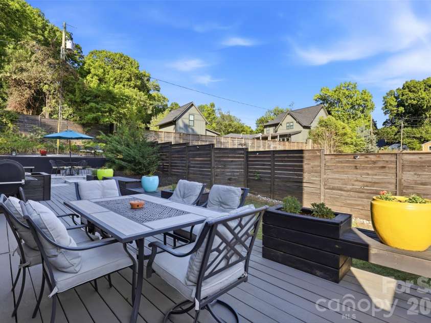 715 28th Street, Charlotte, NC 28205.  MLS# CAR4383784, YatesRealty ID 29441. Side yard with deck