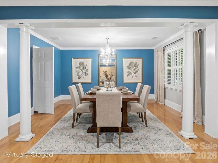 615 Rutledge Avenue, Rock Hill, SC 29732.  MLS# CAR4388294, YatesRealty ID 29444. Virtually Staged Dining room