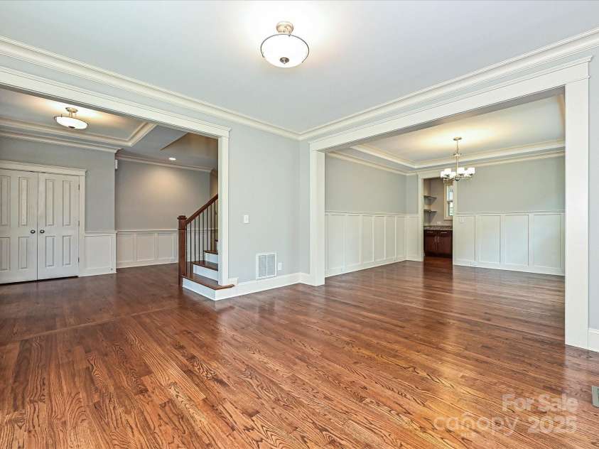 217 Hillandale Drive, Charlotte, NC 28270.  MLS# CAR4286921, YatesRealty ID 29464. Living Room, Dining Room and Foyer