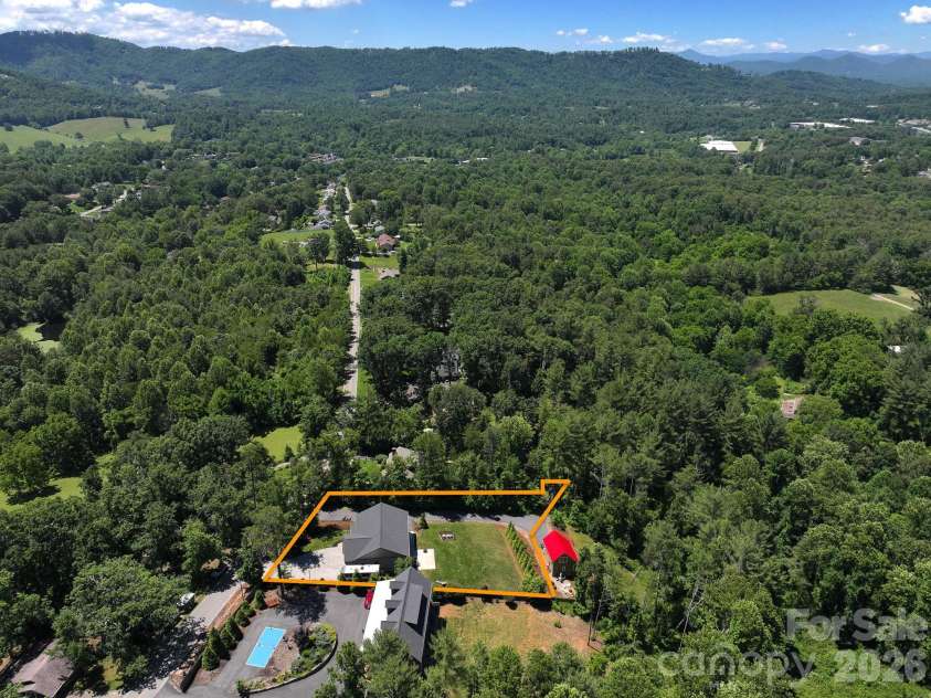156 Dogwood Drive, Weaverville, NC 28787.  MLS# CAR4384835, YatesRealty ID 29479. Approximate Lot lines for reference only