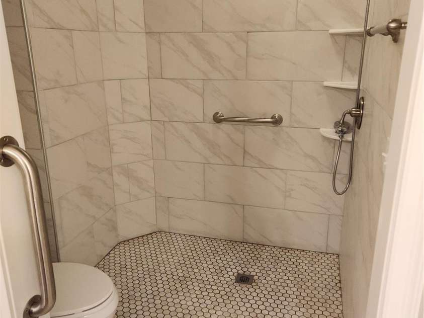 1 Mountain Meadow Circle, Weaverville, NC 28787.  MLS# CAR4281134, YatesRealty ID 29499. Wet room Shower