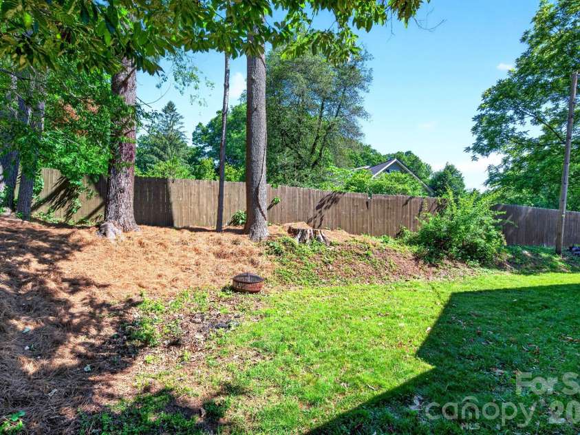 440 Carolina Avenue, Brevard, NC 28712.  MLS# CAR4390978, YatesRealty ID 29504. Fenced Backyard with Fire Pit